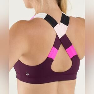 Lululemon All Sport Bra Plum/Pow Stripe Raspberry Glo Light